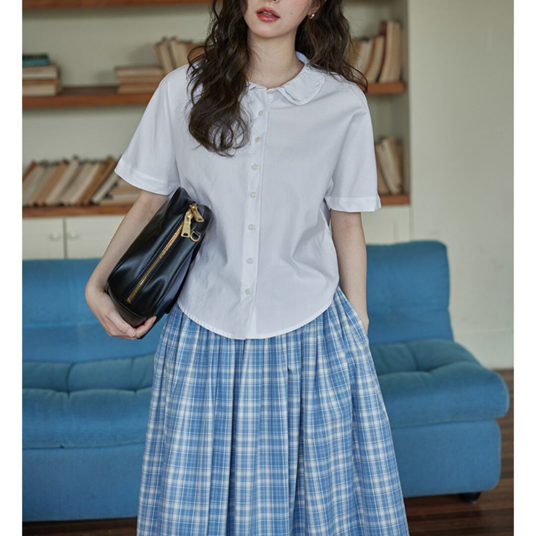 korean style individuality top short sleeve shirt