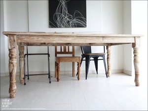 オールドチークダイニングテーブルWW 食卓テーブル 机 デスク 手作り 天然木 木製 ナチュラル 和 銘木家具 総無垢材 幅180cm×奥90cm