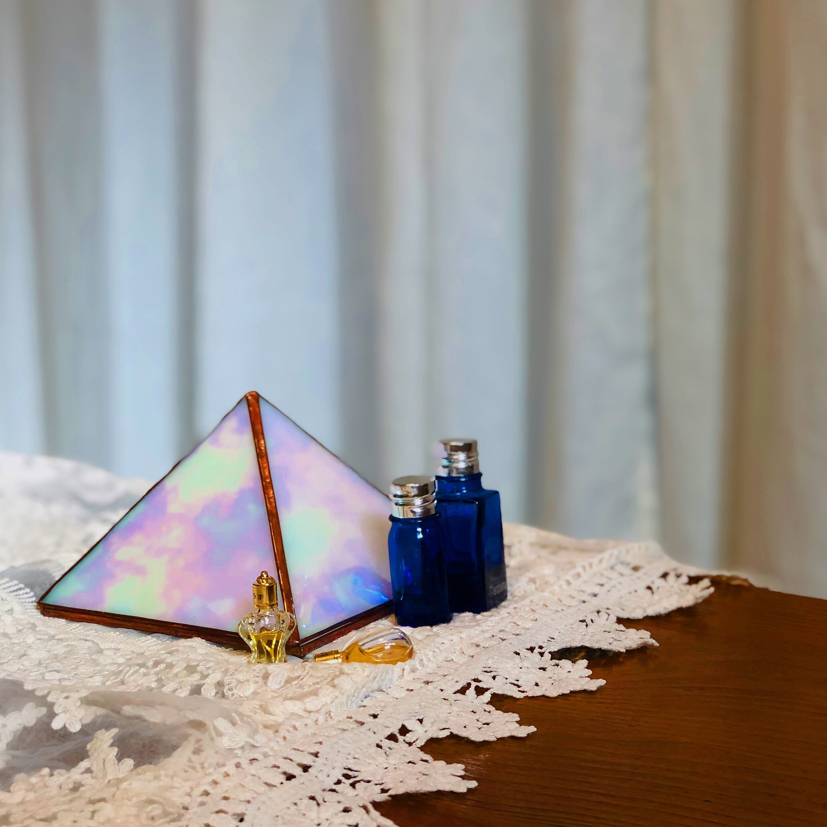 小物入れ ステンドグラス風 アクセサリーボックス 月モチーフ 魔女