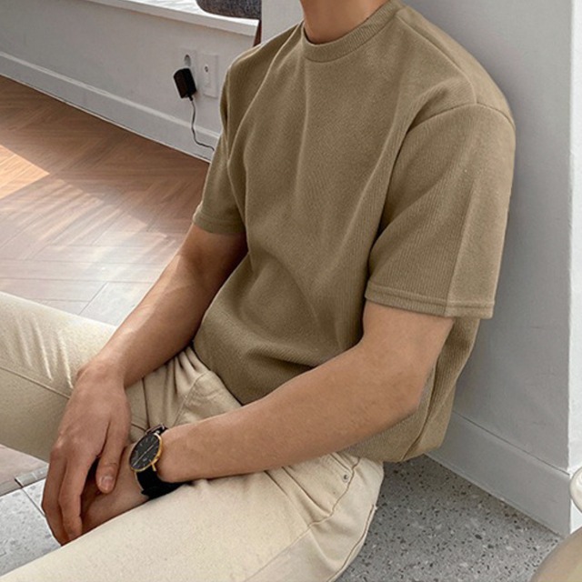 無地ベーシックリブサイドカットTシャツ　MT0080271