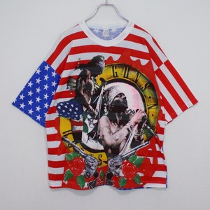 【Caka act2】"GUNS N' ROSES" Over Print Design Loose T-Shirt