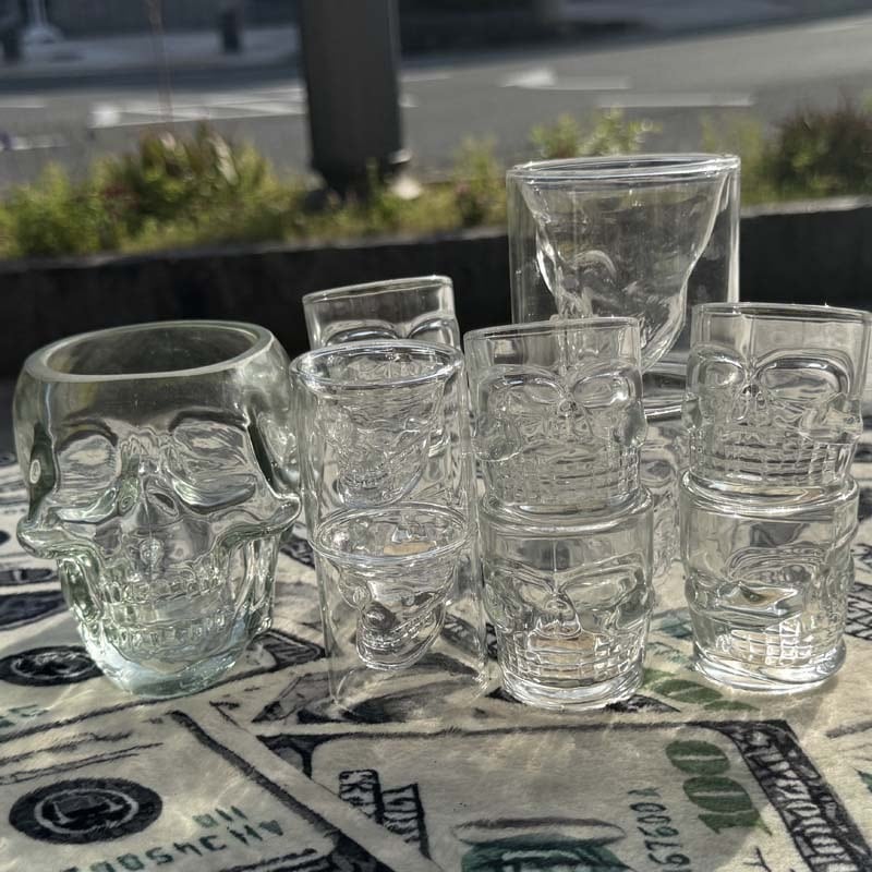 SKULL Large Glass、無鉛ガラス、クリスタルガラス、スカル、骸骨