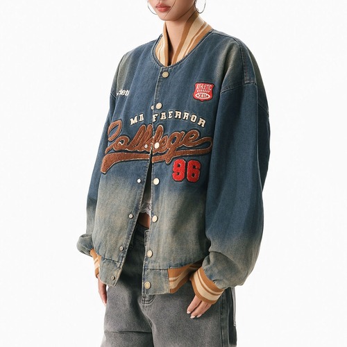 ヴィンテージロゴグラデーションデニムブルゾン   R01426