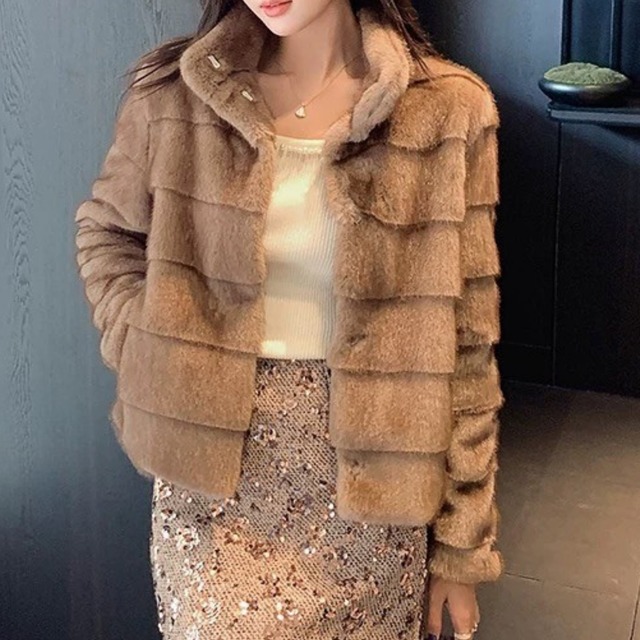 ファーショートジャケット　W00383