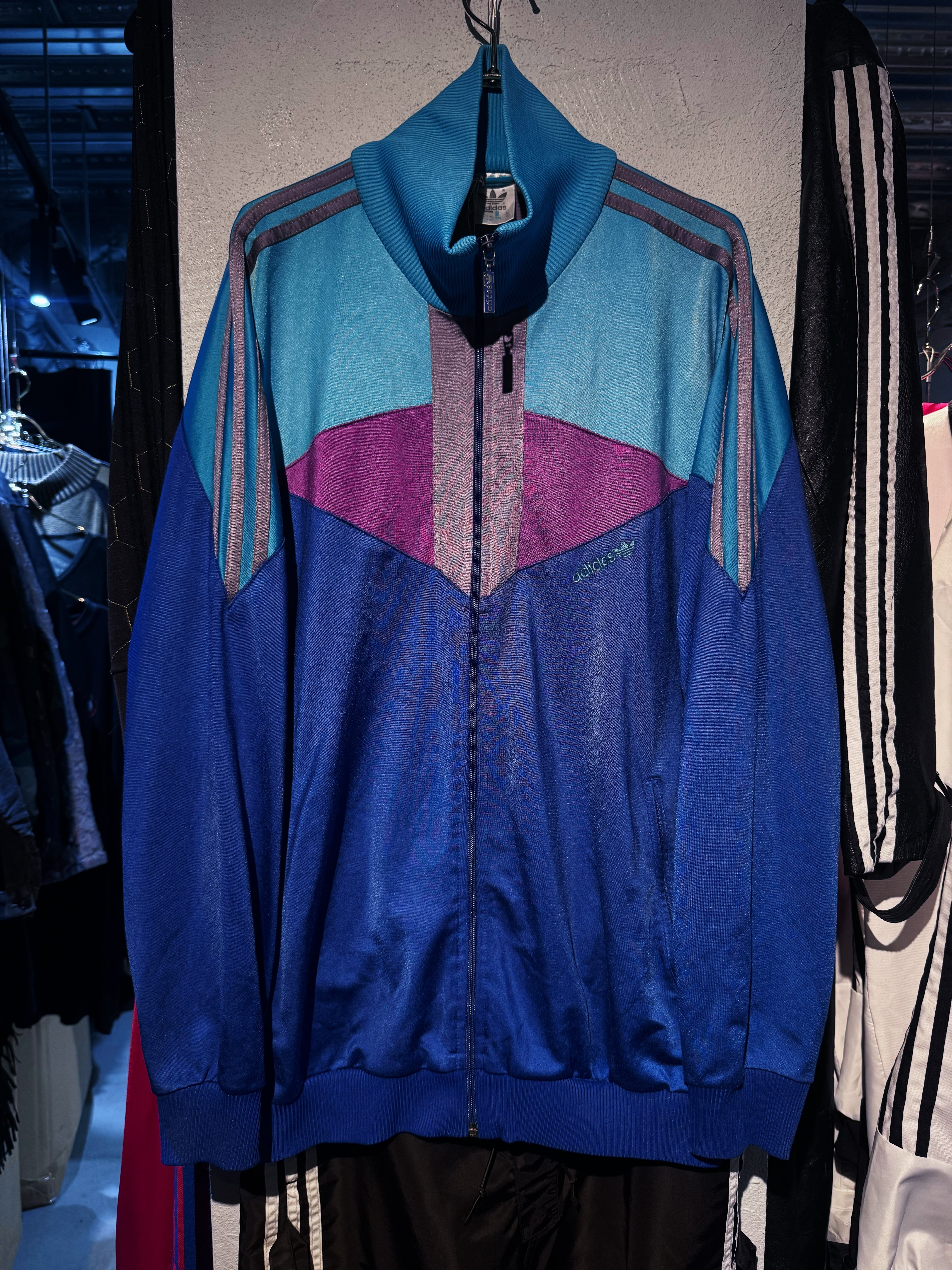 【D4C】80’s”ADIDAS”EURO VINTAGE switching color stand neck track jacket