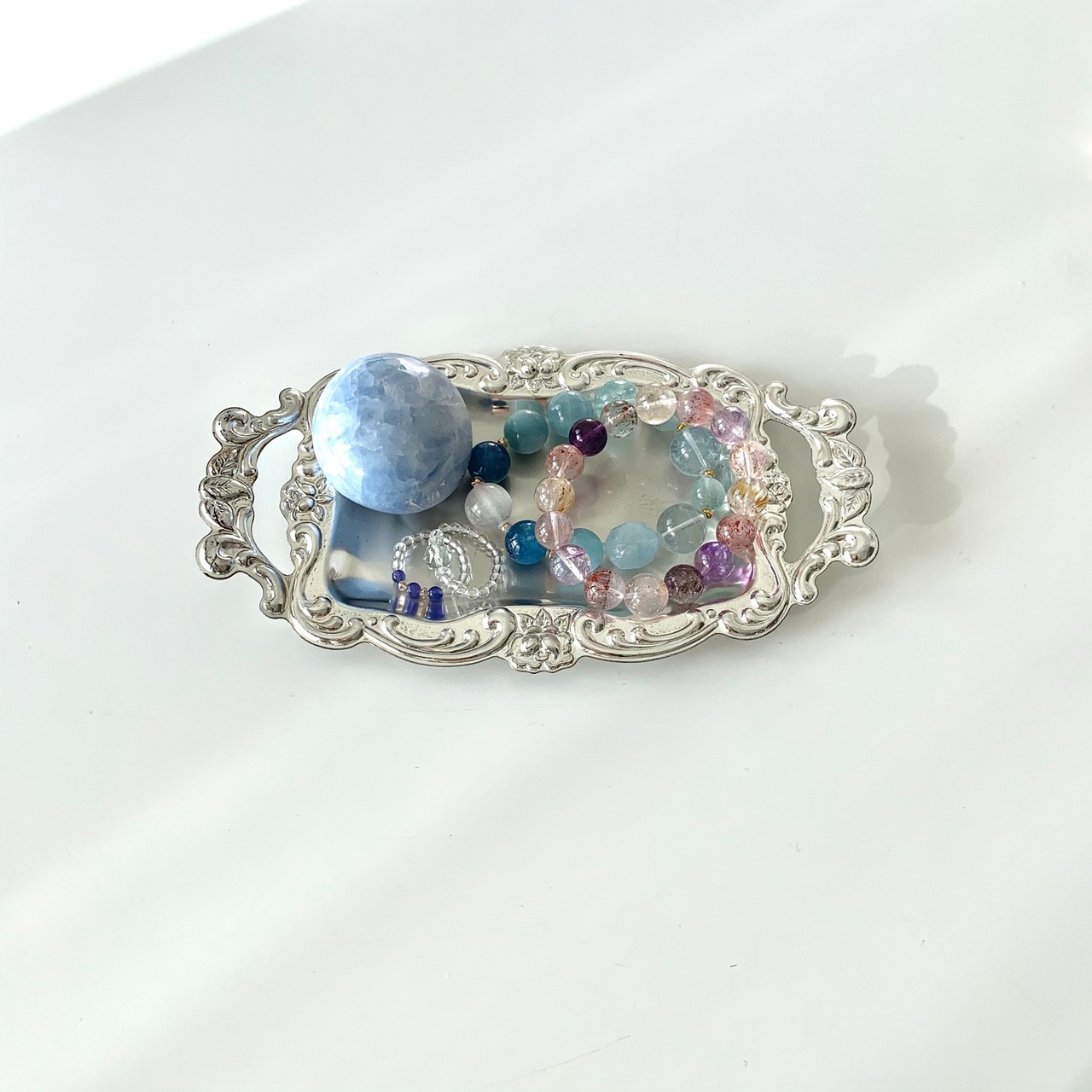 ブルーカルサイト*パーム*置物*天然石インテリア*P5