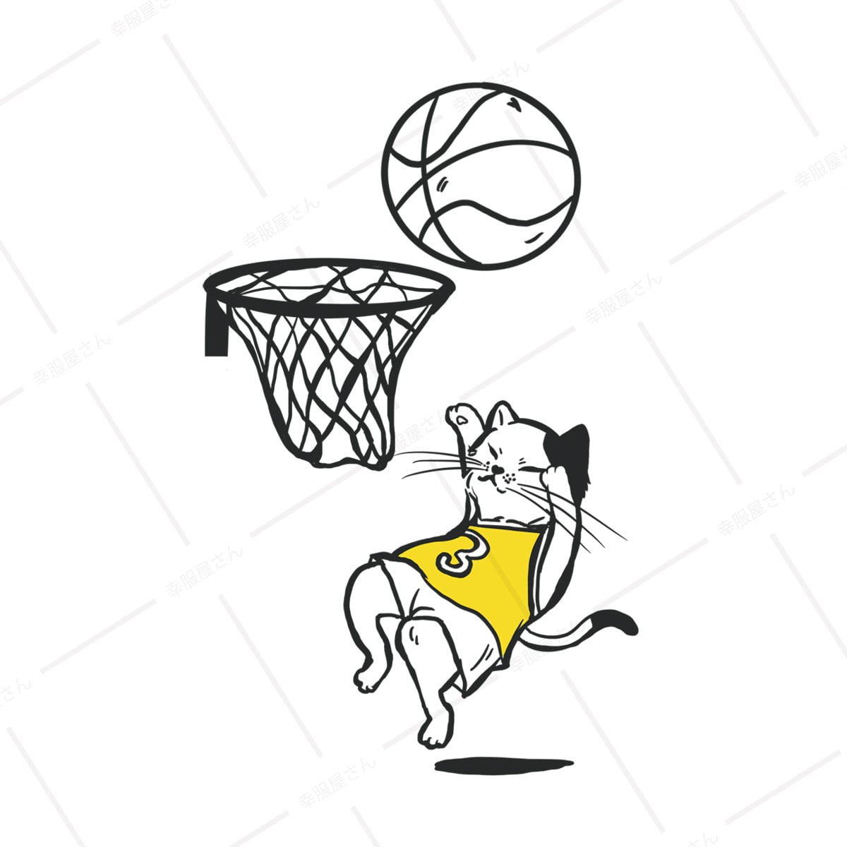 猫のキャラクター手描きイラスト かわいい猫の手描きイラストセット イラスト素材 [ 7062189