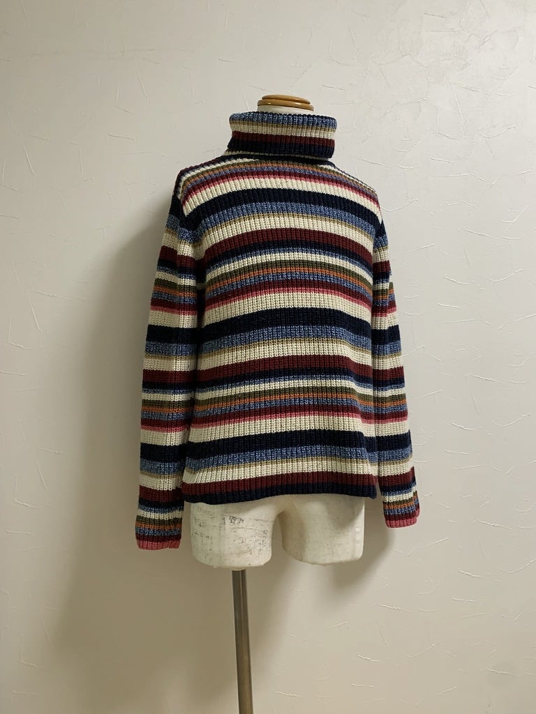 1990's Multi Border Pattern Turtle Neck Sweater