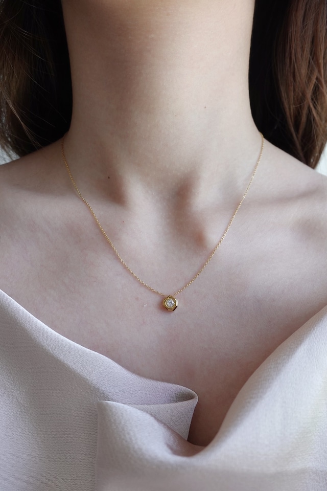 one stone polygon necklace