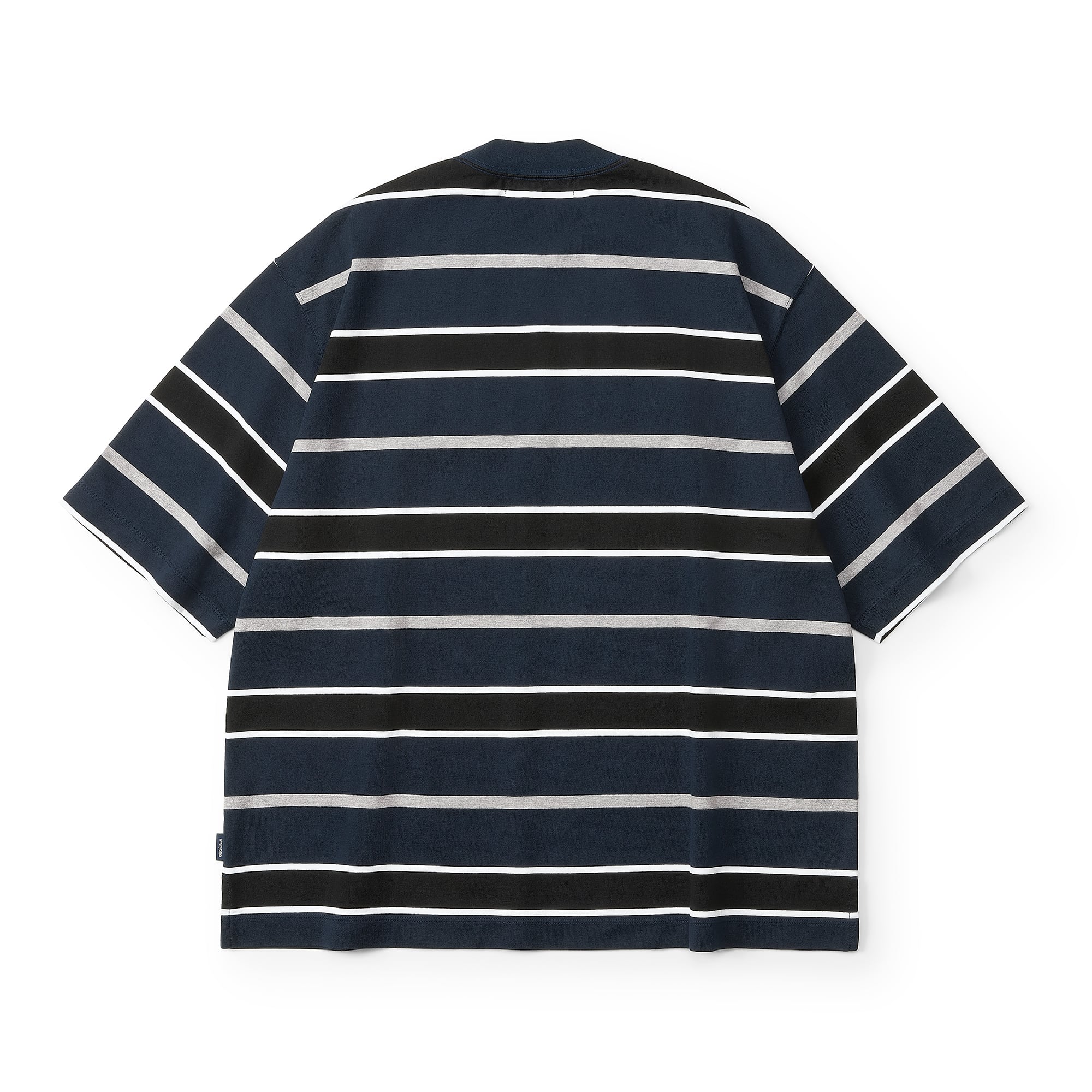 everyone multi border short sleeve tee shirt (NAVY/BLACK) | everyone