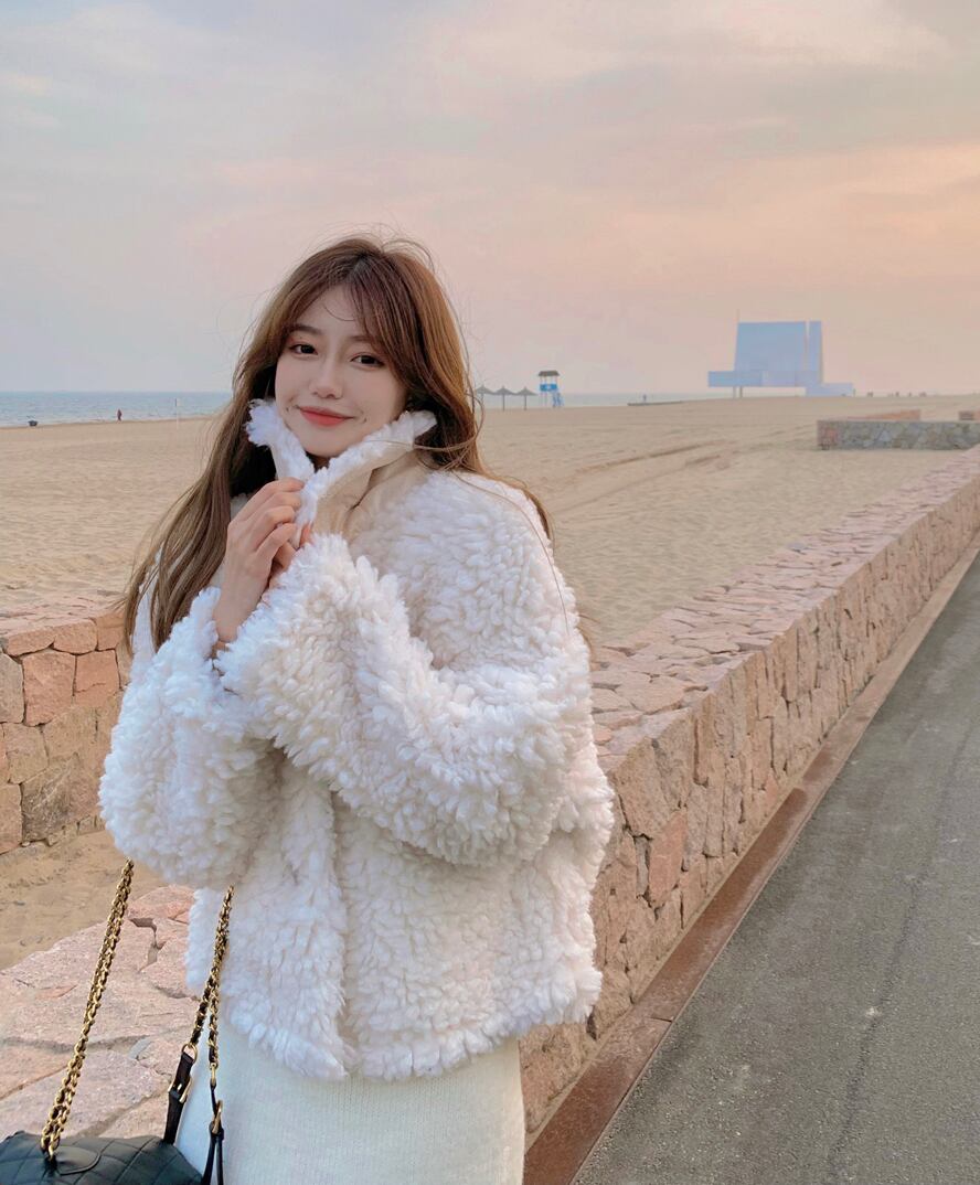 ファーショートジャケット レディースオータムウィンターベルベット 秋物 冬物 ブラックストロベリース22354131725