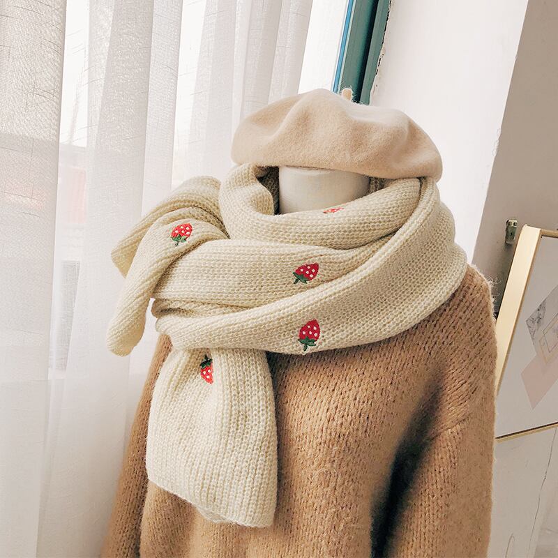 ニットスカーフ オータムウィンターウールハート 大人ガーリー スウィート キュート カジュアル 秋物 冬物 ブラック・アイド・ピーズ75522358755