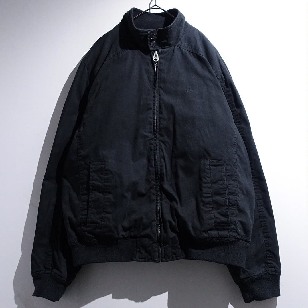 0Os "DOCKERS" Black Elbo Patch Design Padded Blouson