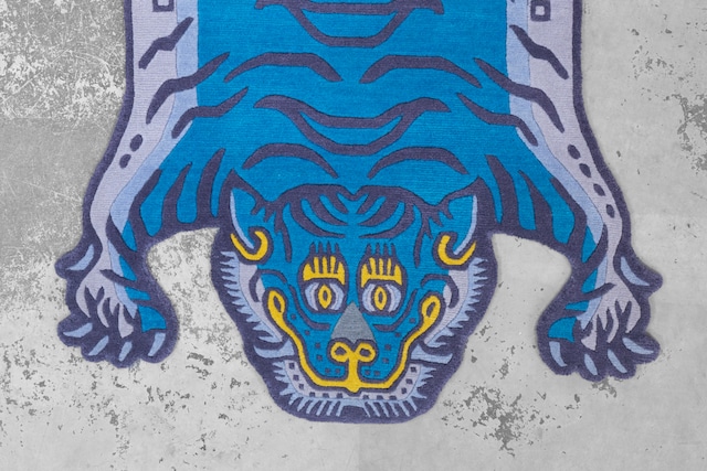 Tibetan Tiger Rug 《Mサイズ•ウール・オリジナル3・ミスティックターコイズ293》チベタンタイガーラグ