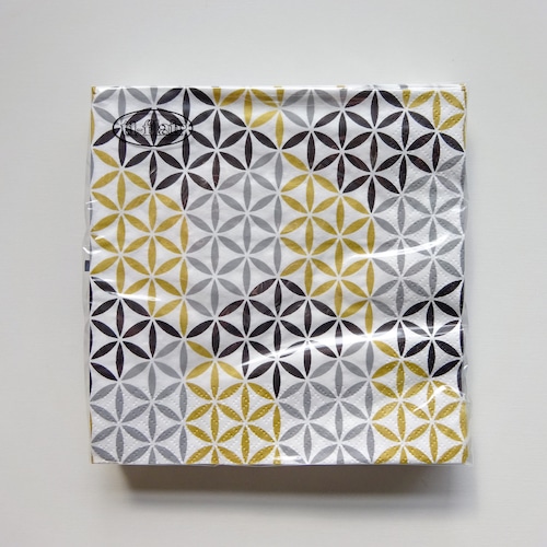 ペーパーナプキン (ドイツ製) 374151 Abstrakt Cubes black 幾何学柄