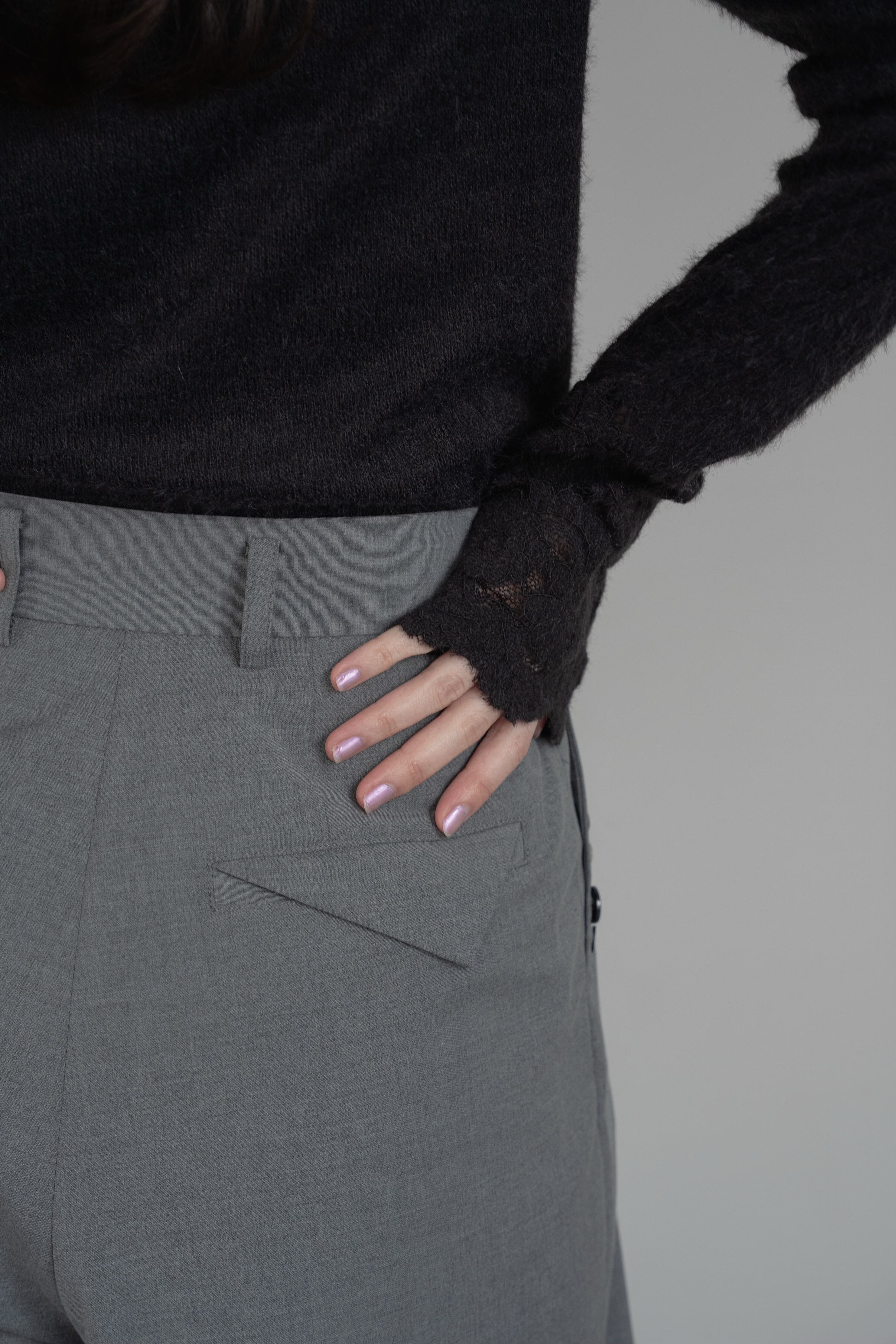 shell button slacks pants | philme