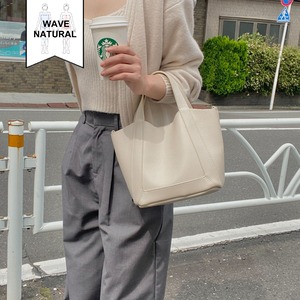 【WAVE/NATURAL】ソフトフェイクレザーハンドバッグAI0053