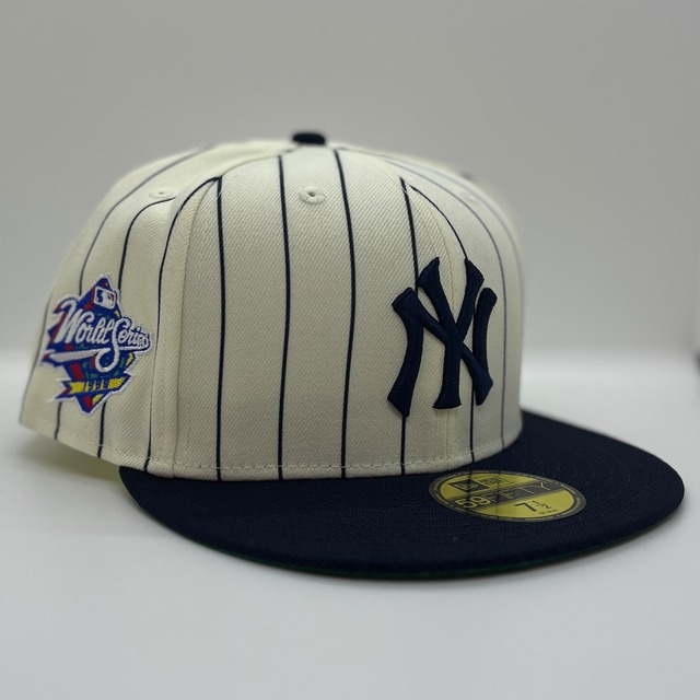 NEW ERA cap ニューエラ キャップ ニューヨークヤンキース  59FIFTY 1999 New York Yankees ワールドシリーズパッチ ピンストライプ