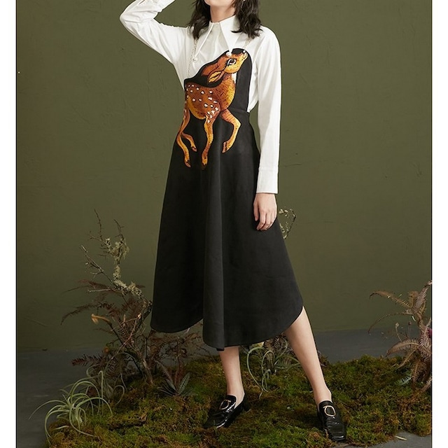 【Camoooni】ストラップ大スイングスカート 10115