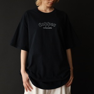 over silhouette " COPPER " front & back print design Tee