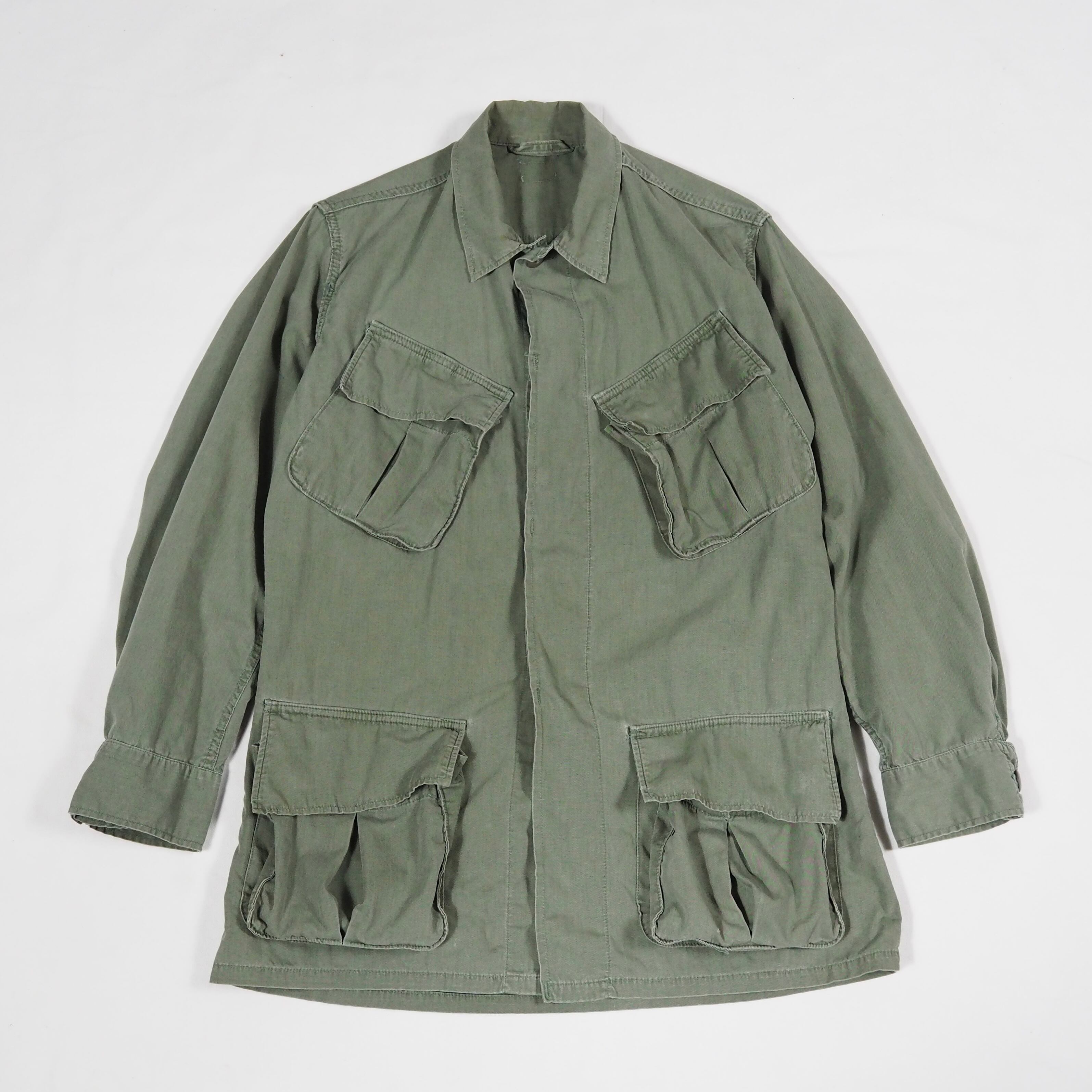 【Non-Ripstop】60’s U.S ARMY 3rd Cotton Poplin Jungle Fatigue Jacket Small ジャングルファティーグ ノンリップ コットンポプリン