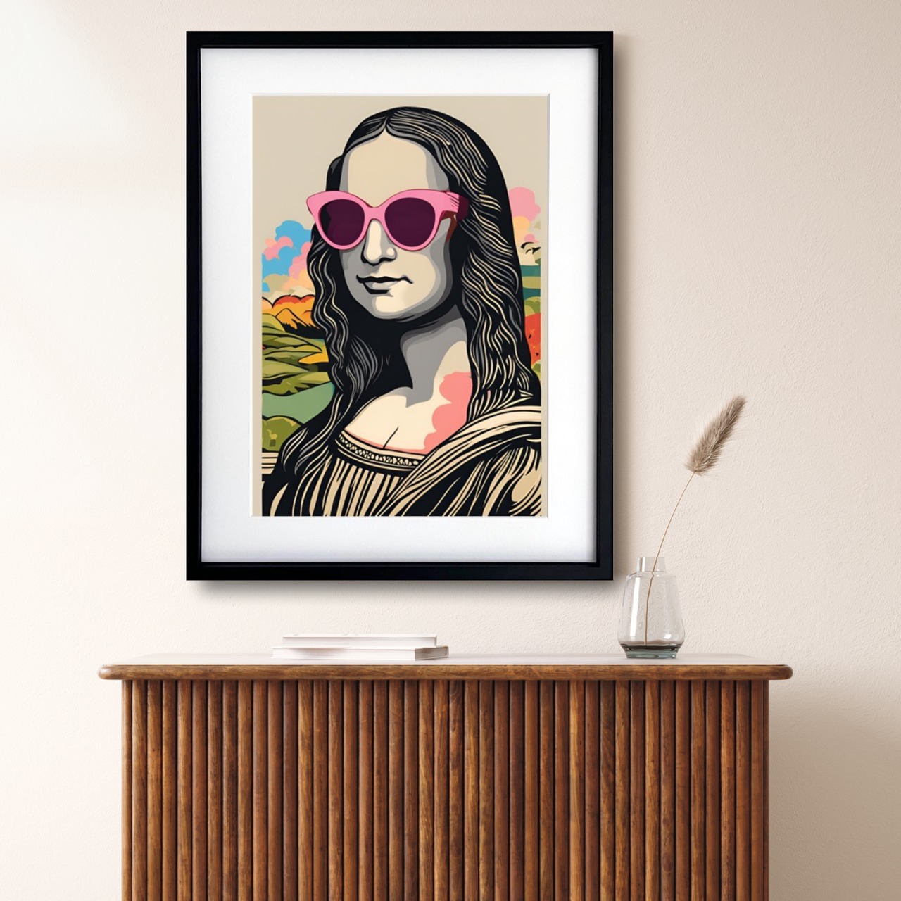 Mona Pop Shades｜モナリザを再解釈したポップアートポスター｜クラシックとモダンが交差するおしゃれなインテリアアートA4ポスター