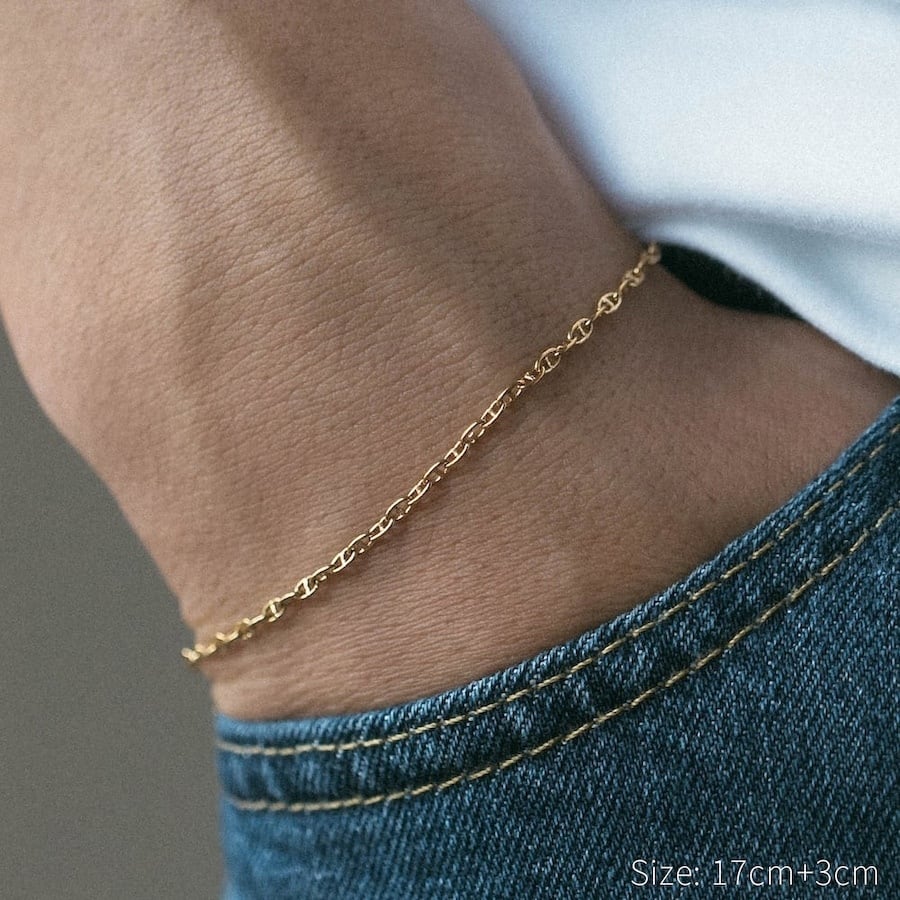 fine anchor bracelet (gold) #b62 | garcia