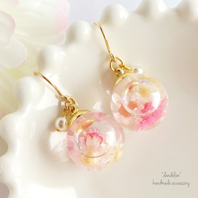 再*【ブライダルカラー】ハーバリウムピアス/イヤリング