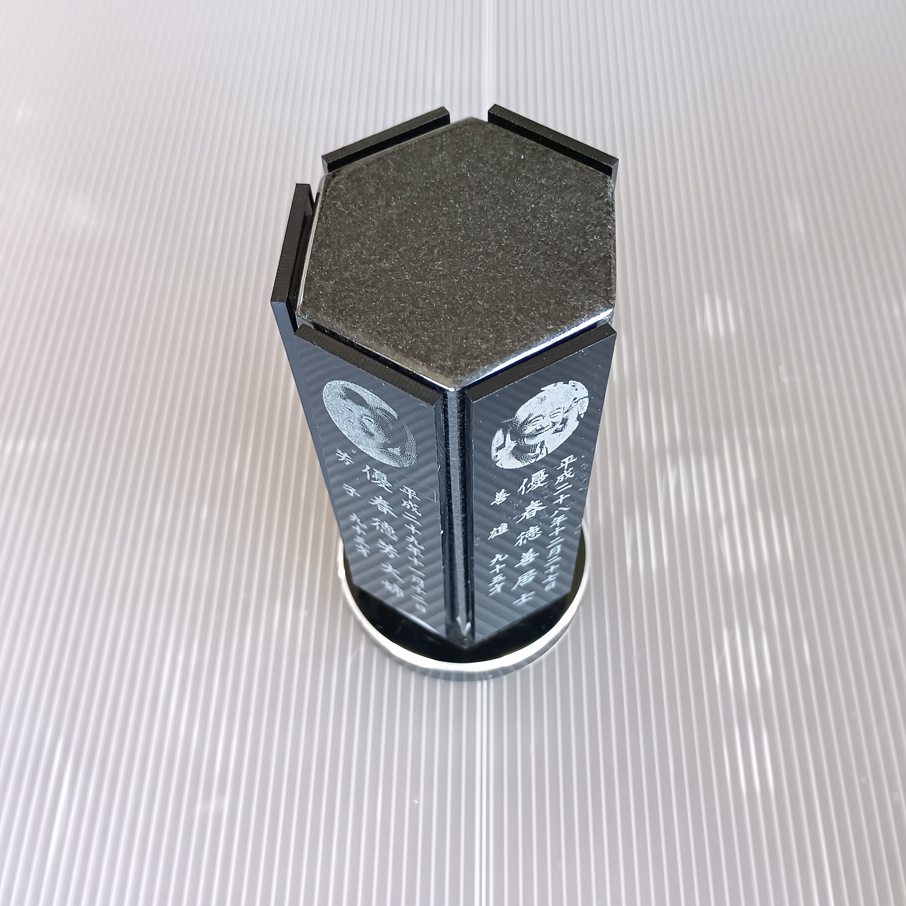 回転位牌 6人用悠想天回 6R60A黒 5名様分