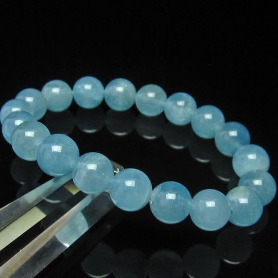 アクアマリン ブレスレット Aquamarine 10mm 一点物 111-2551