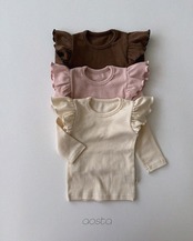 韓国子供服 / 26Autumn / Aosta / エンジェルフリルTシャツ / 秋服 *S~XXL*