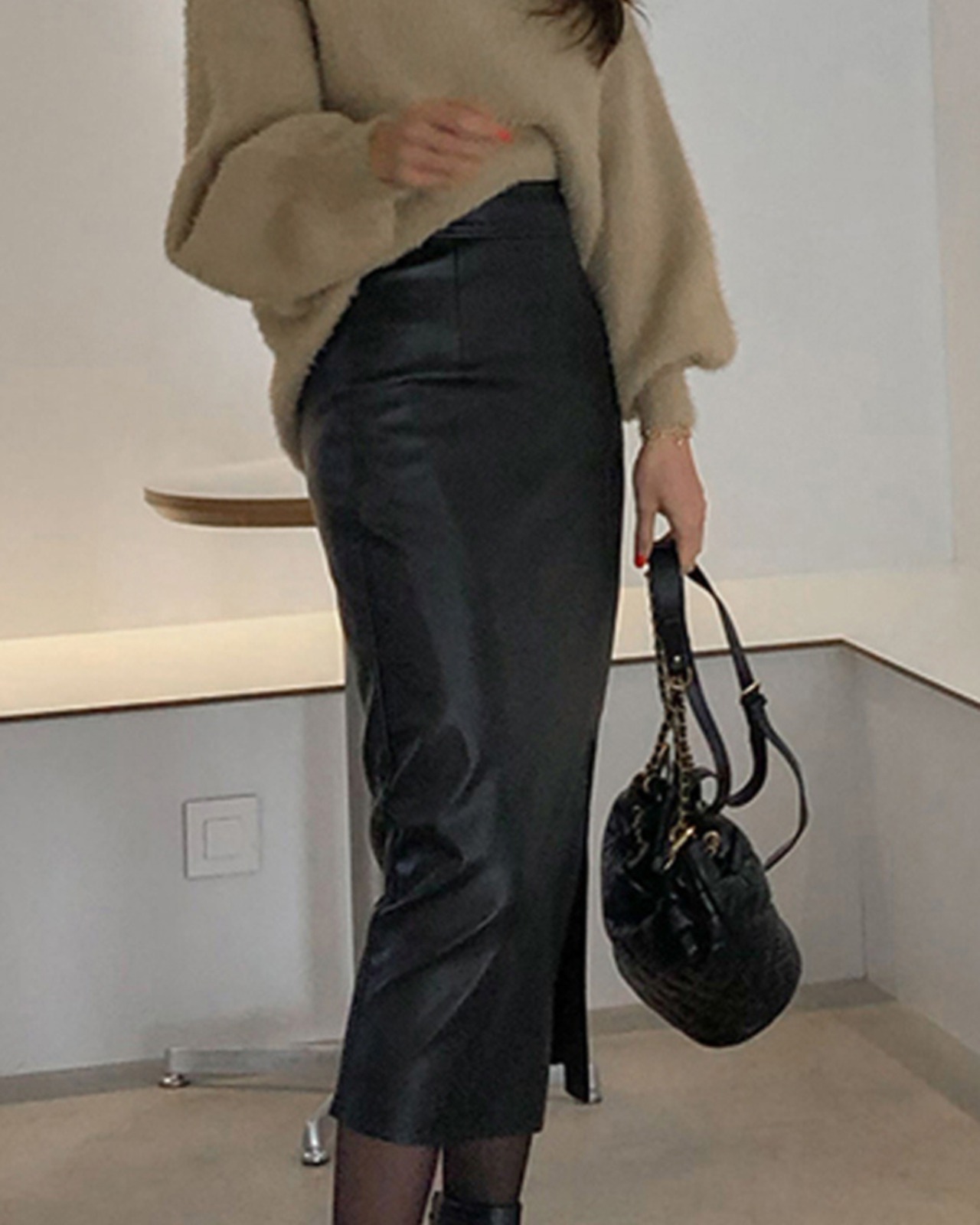 フェイクレザースリットタイトスカート 2color A0719 - 9