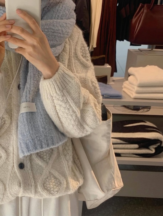 (LITER) baby  alpaca boucje muffler /  3color