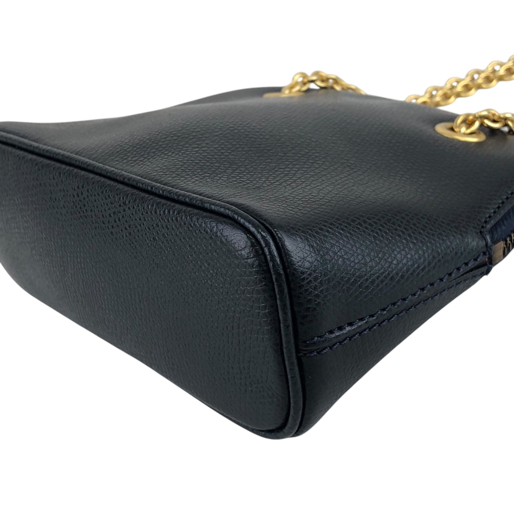CELINE セリーヌ ショルダーバッグ ネイビー レザー ミニバッグ