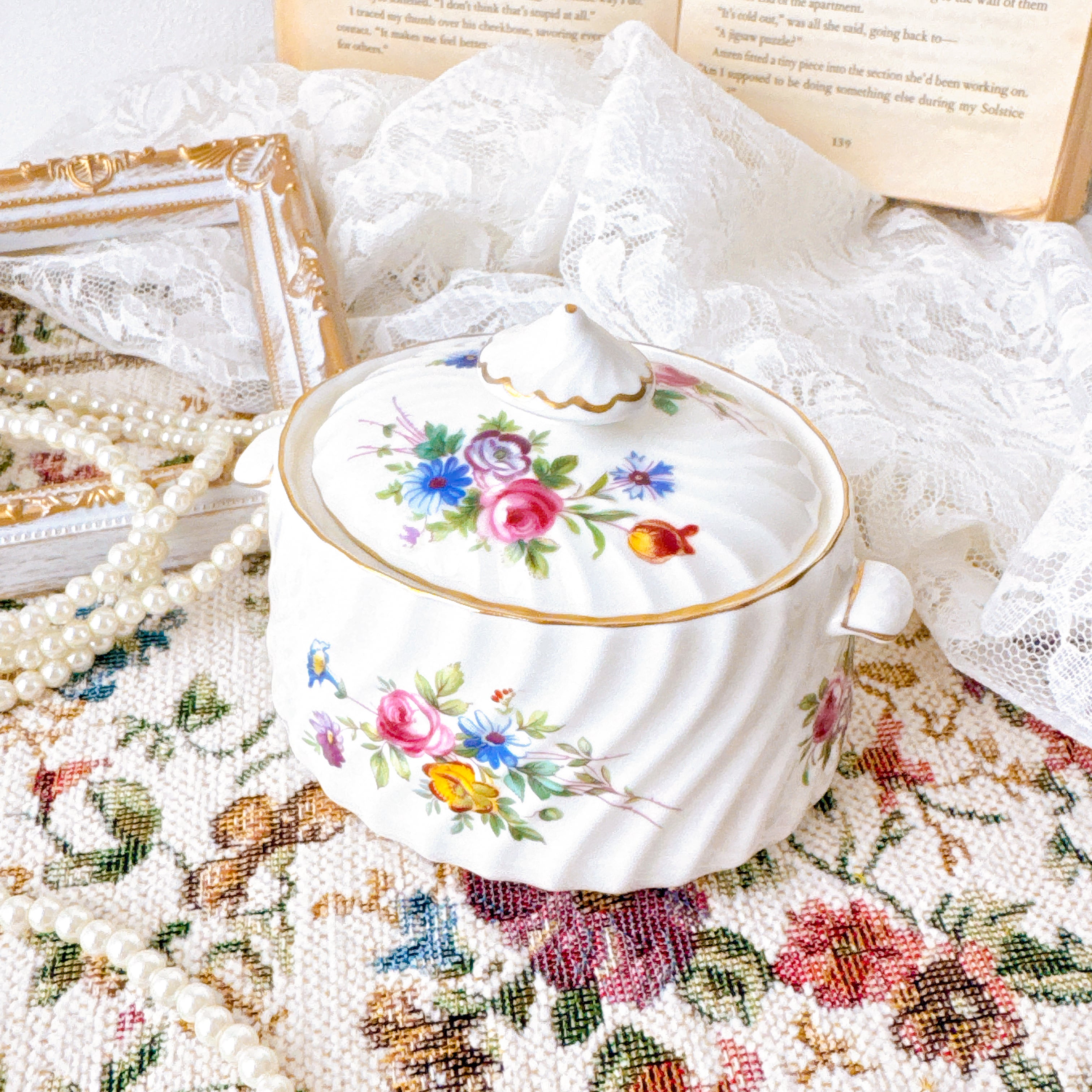 vintage】【England】MINTON MARLOW ミントン マーロウ シュガーポット