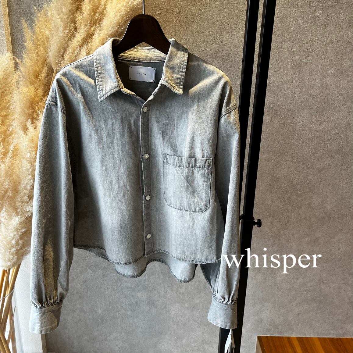 QTUME デニムクロップドシャツジャケット（N) | whispermusee