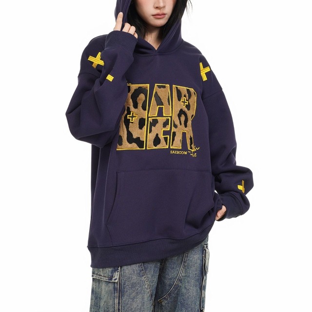 レオパードタイポクロスフーディ 3col   R01343