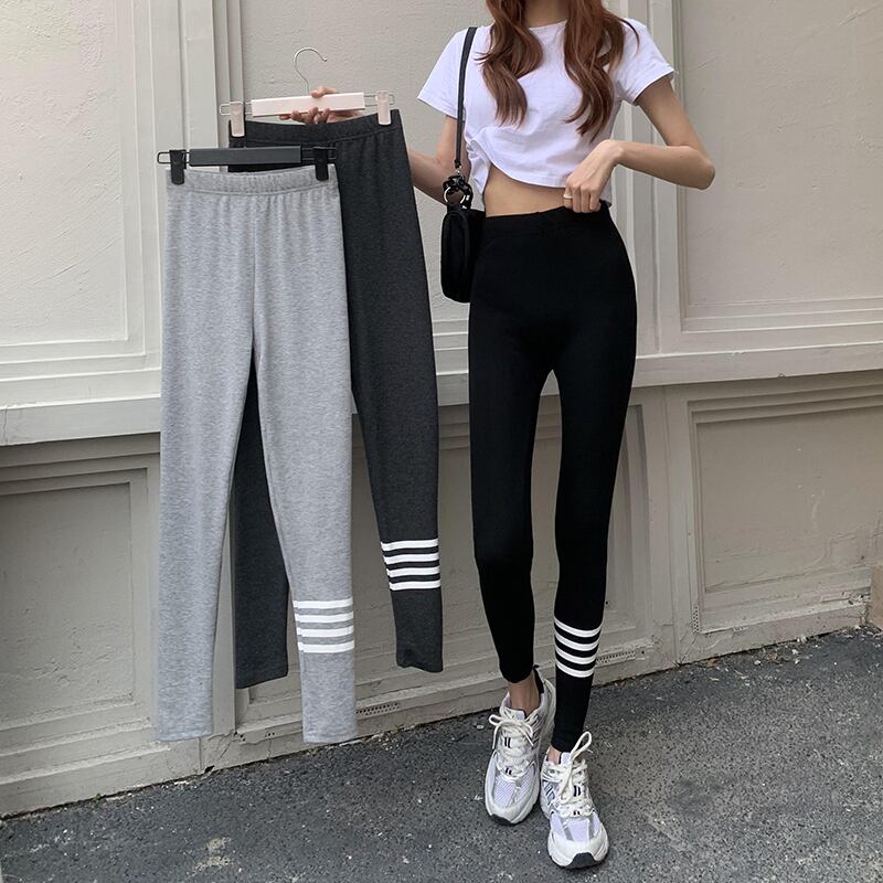 スリムレギンス スプリングオータムパンツ 薄手カジュアルブラックロング 春物 秋物 YY-ファッション47689462452