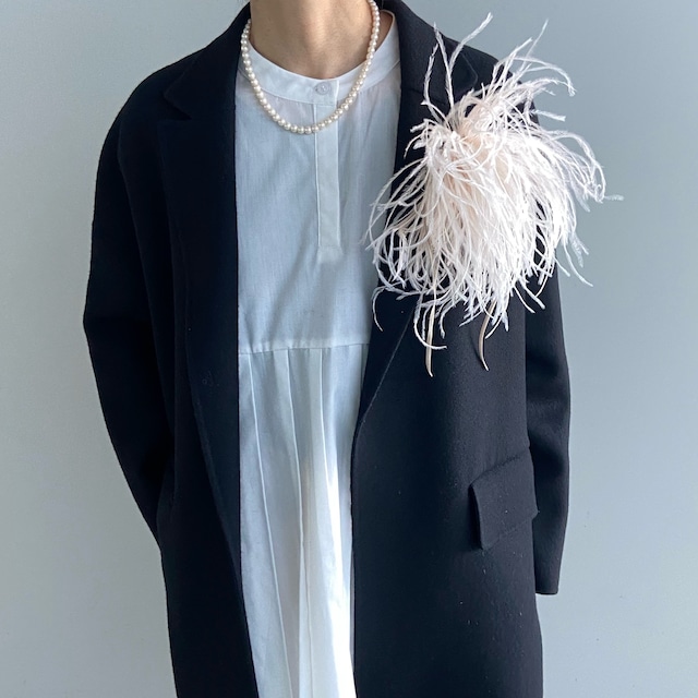 フェザーコサージュ＊さくらピンク＊取付金具選択可能　フォーマル＊入学式＊卒園式＊結婚式などに　オプションにて羽ボリュームアップ