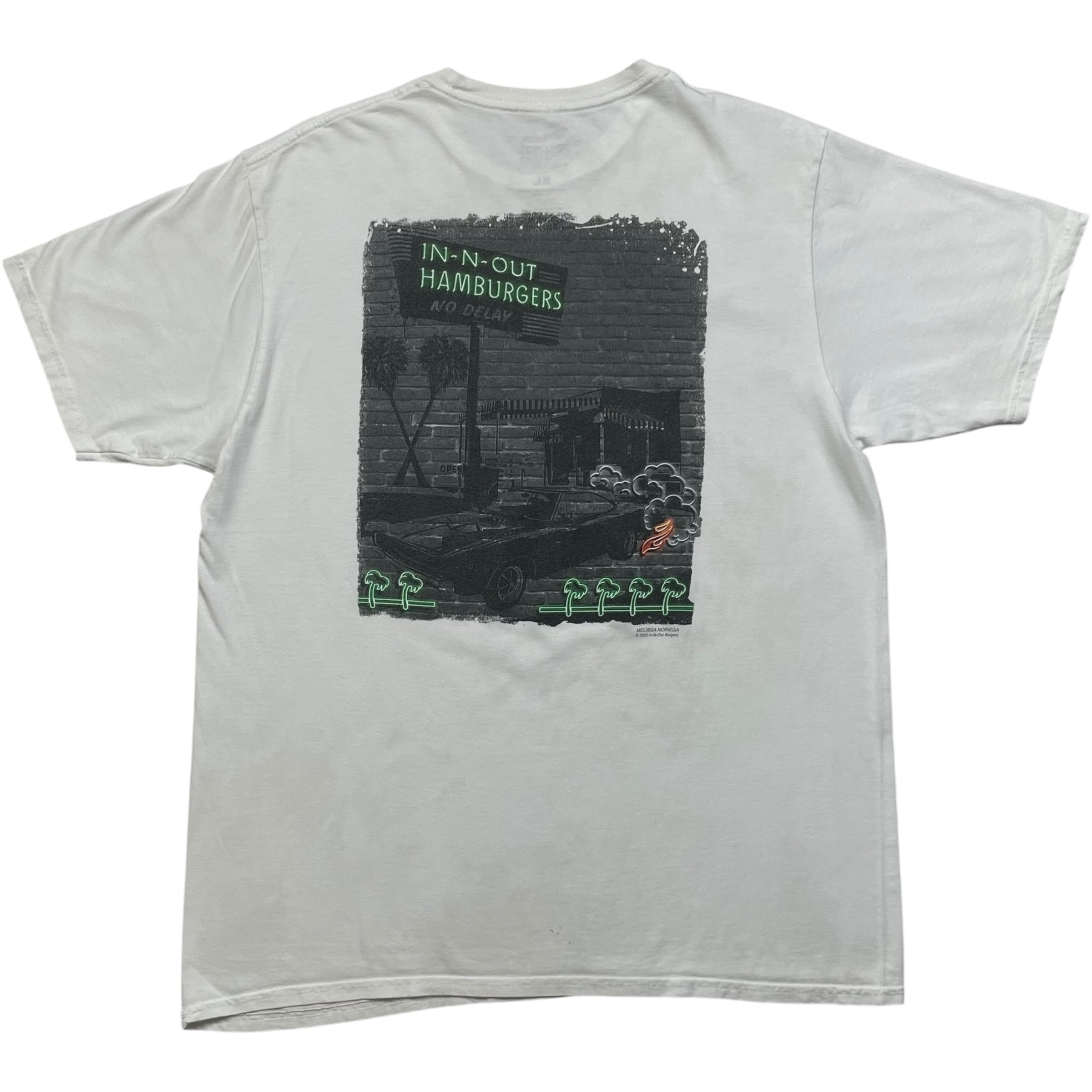 《XL》 IN-N-OUT BURGER インアンドアウトバーガー プリント ホワイト USA製 no.8782