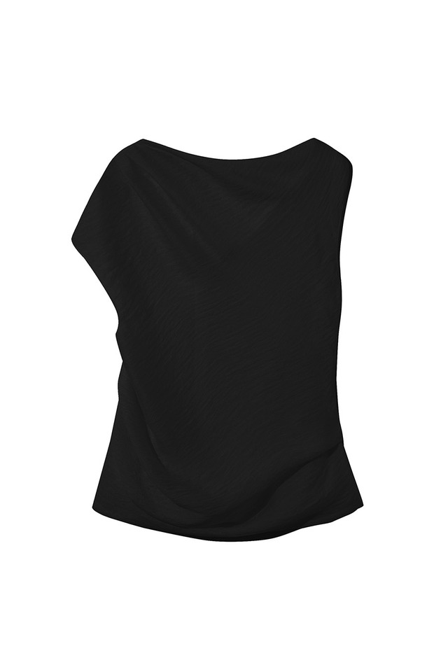 [LE17SEPTEMBRE] ASYMMETRICAL TEXTURED TOP [BLACK] 正規品 韓国ブランド 韓国通販 韓国代行 韓国ファッション LE 17 SEPTEMBRE ル 17 セプテンバー le 917韓国 店舗