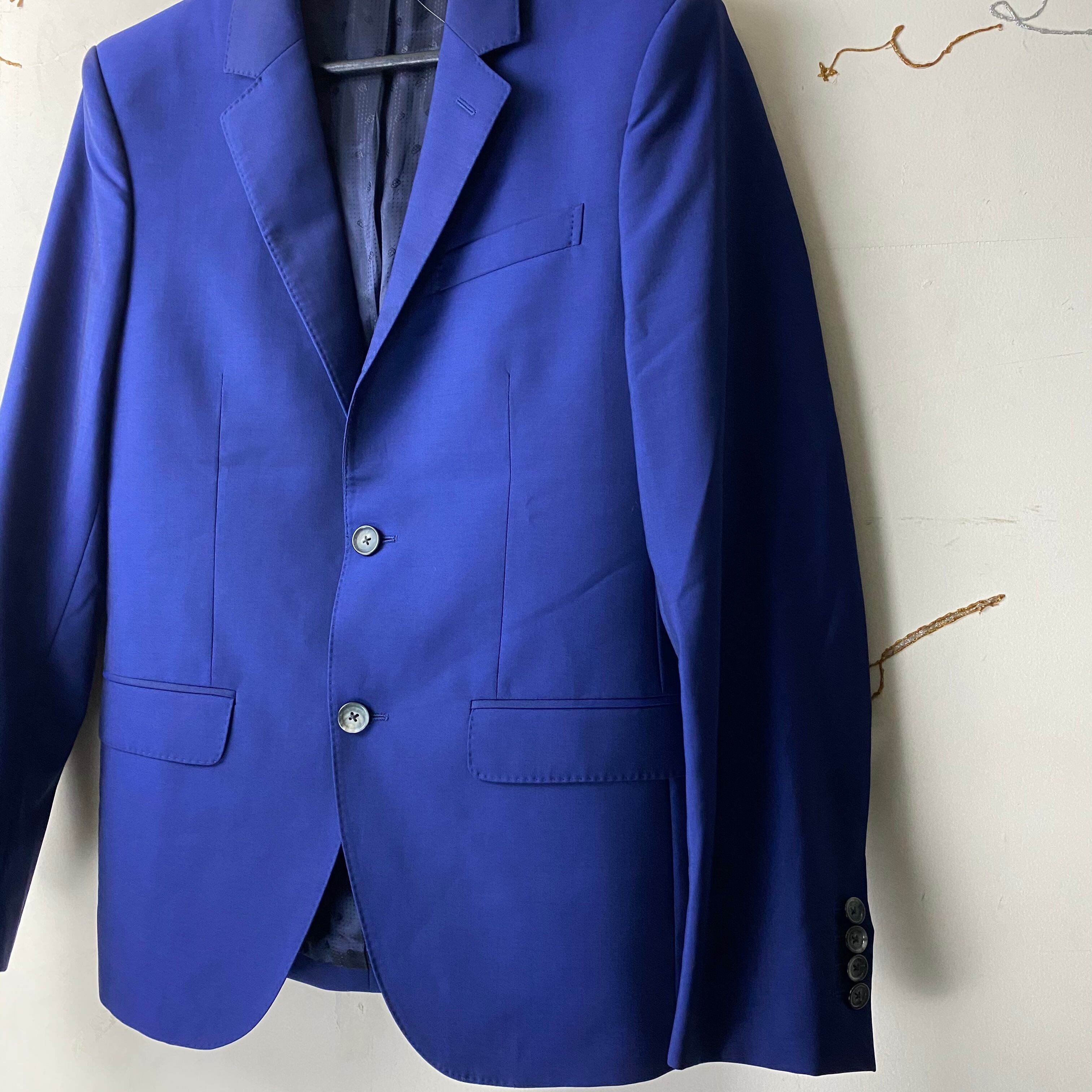 ALEXANDER MCQUEEN luster blue color tailored jacket | NOIR ONLINE