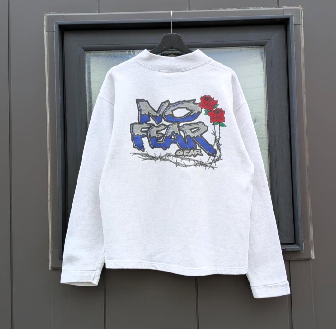 90s NO FEAR mock neck sweat shirt 小岩店
