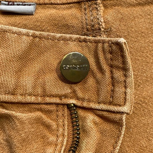 10s ブラウン ダブルニー カーハート Carhartt 34×32 詳細写真10