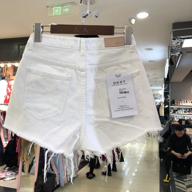 ハイウエストワイドレッグAラインショーツ レディース 夏 薄手デニムショーツ 多用途 学生 ホットパンツ カジュアル ウォッシュドスタイル