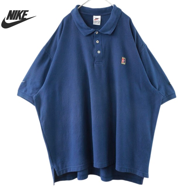 nike ナイキ ポロシャツ 白タグ ワンポイント 刺繍ロゴ 古着 90s
