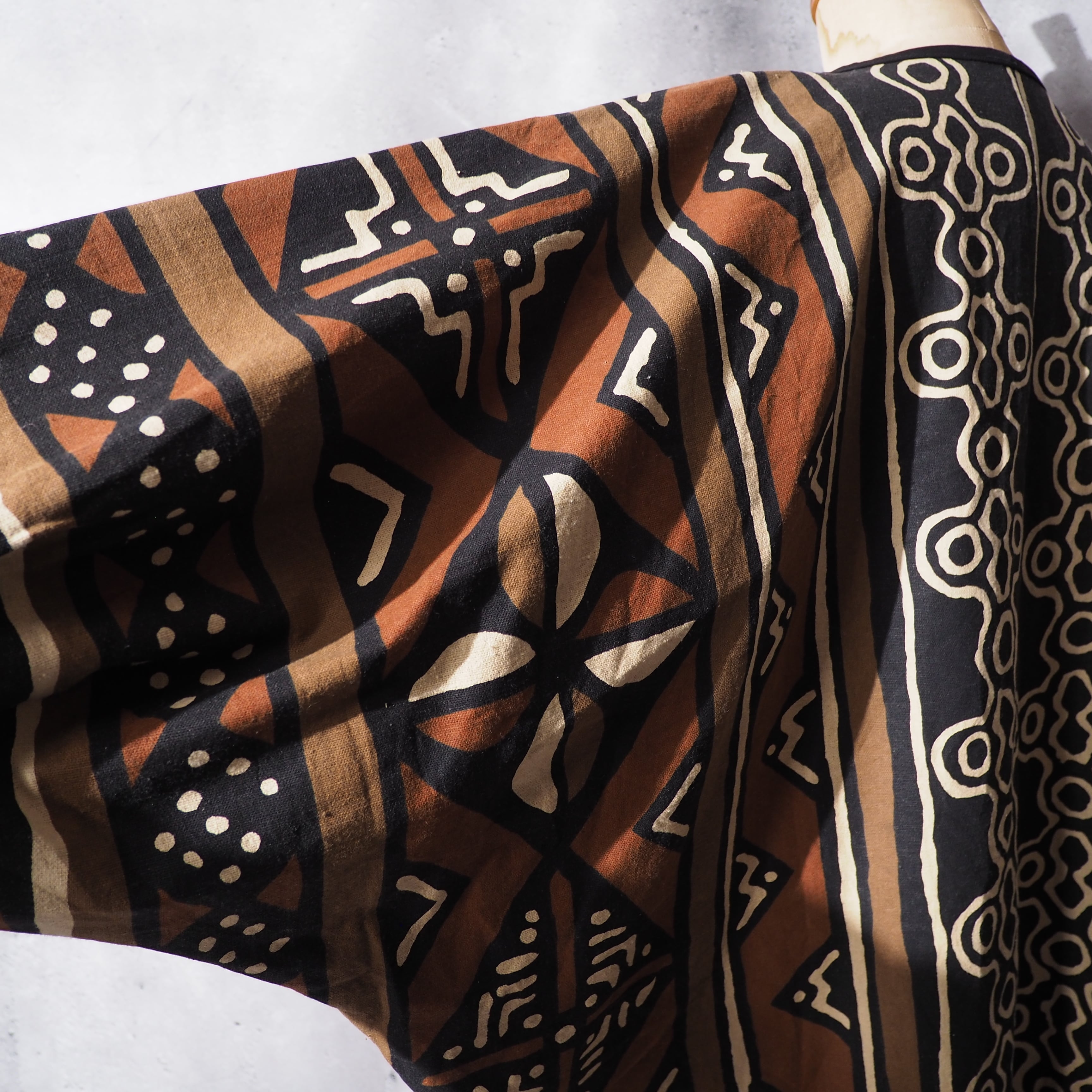 ethnicity art hand-dyed vintage dolman sleeve long coat