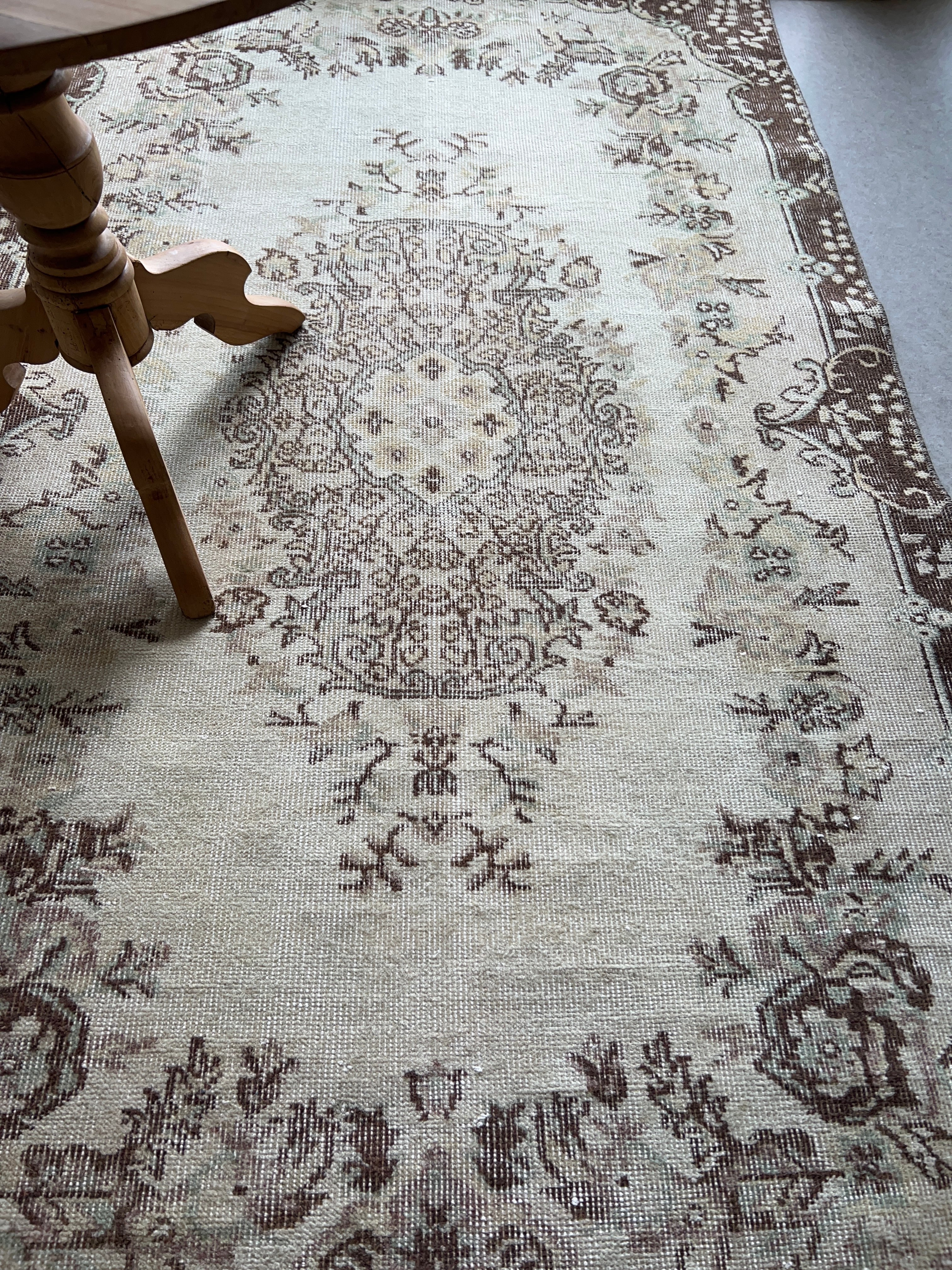 Vintage rug〈Brown Medalion〉203×112/ヴィンテージラグ トルコラグ