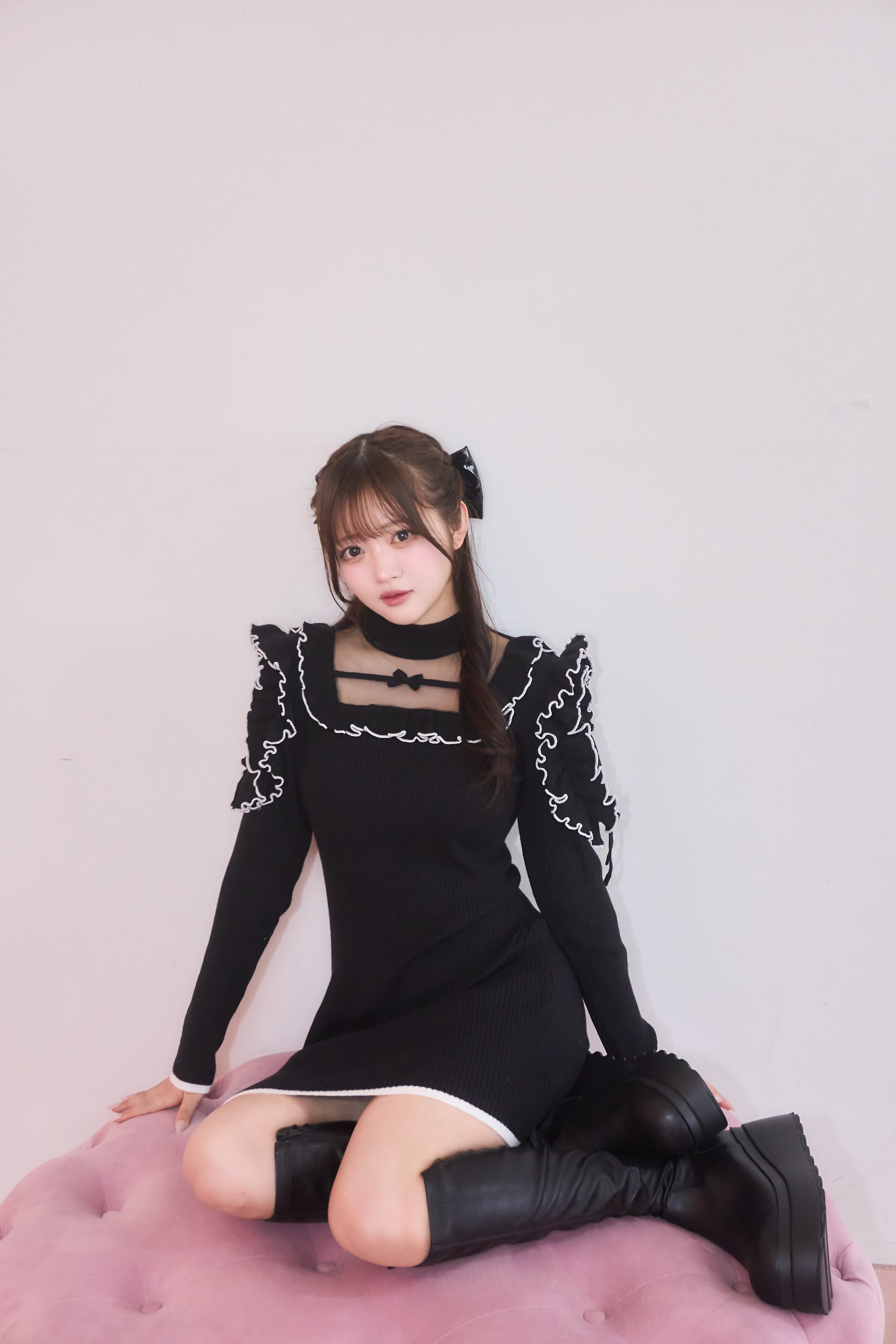 きらきらショルダーフリルワンピース