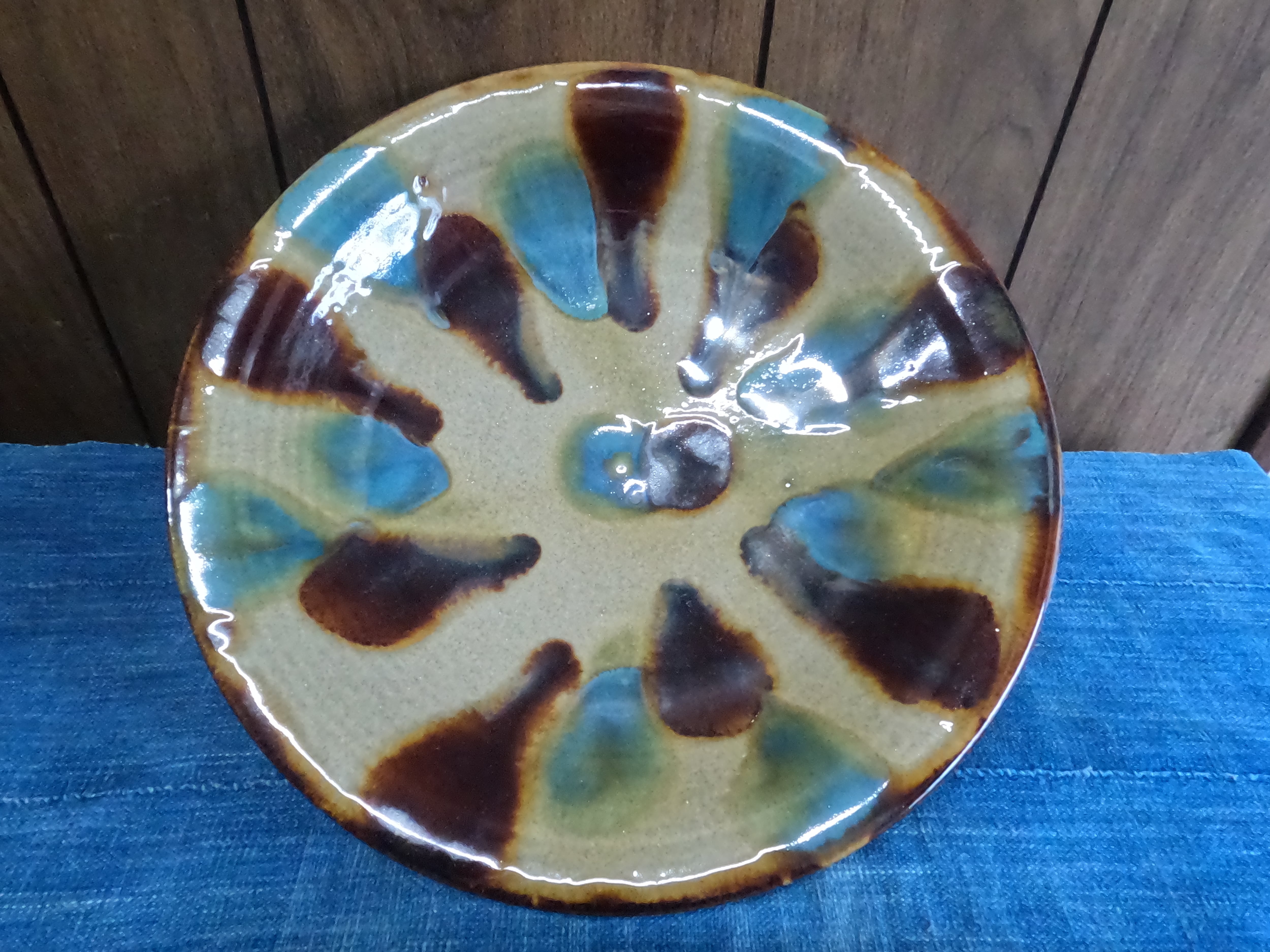 横田屋窯 やちむん 三彩 点打ち 【天皿】 | Paddle